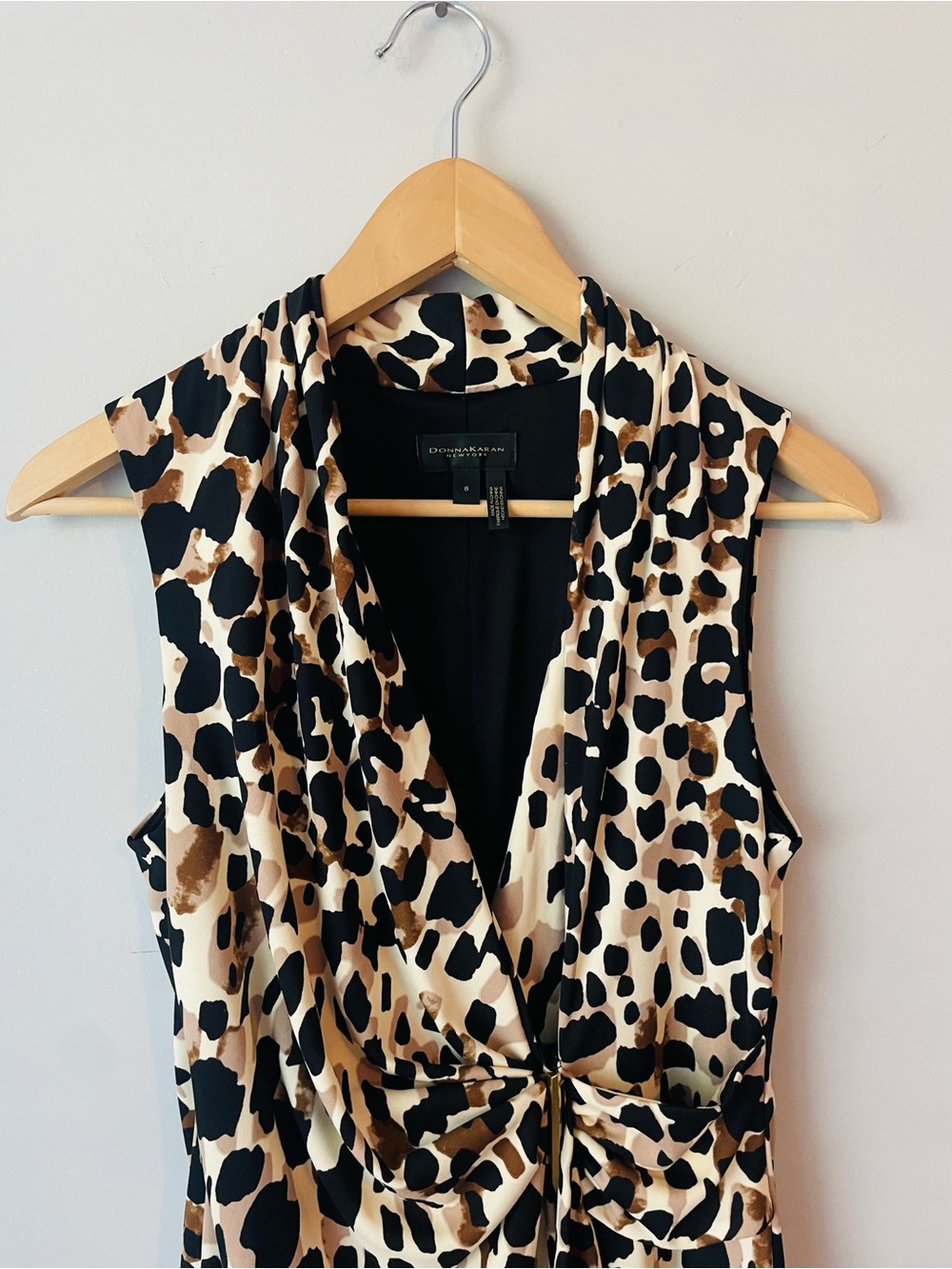 Donna Karan New York Sleeveless Leopard Print Dress - Picture 5 of 10